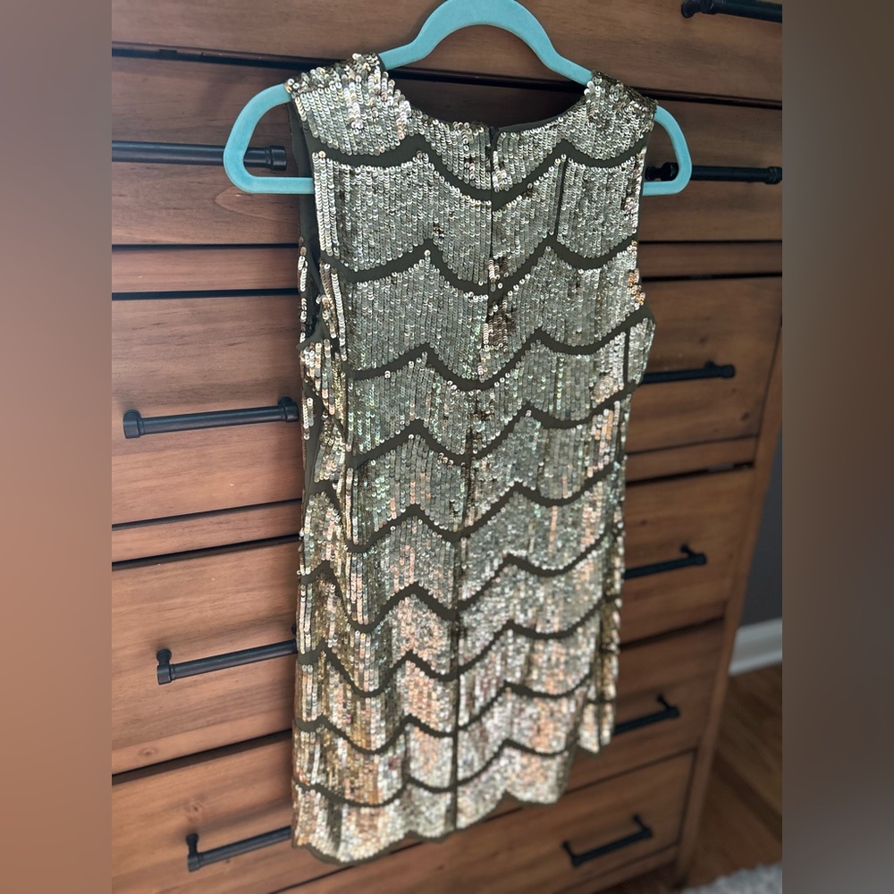 Walter Baker Olive Sequin Dress